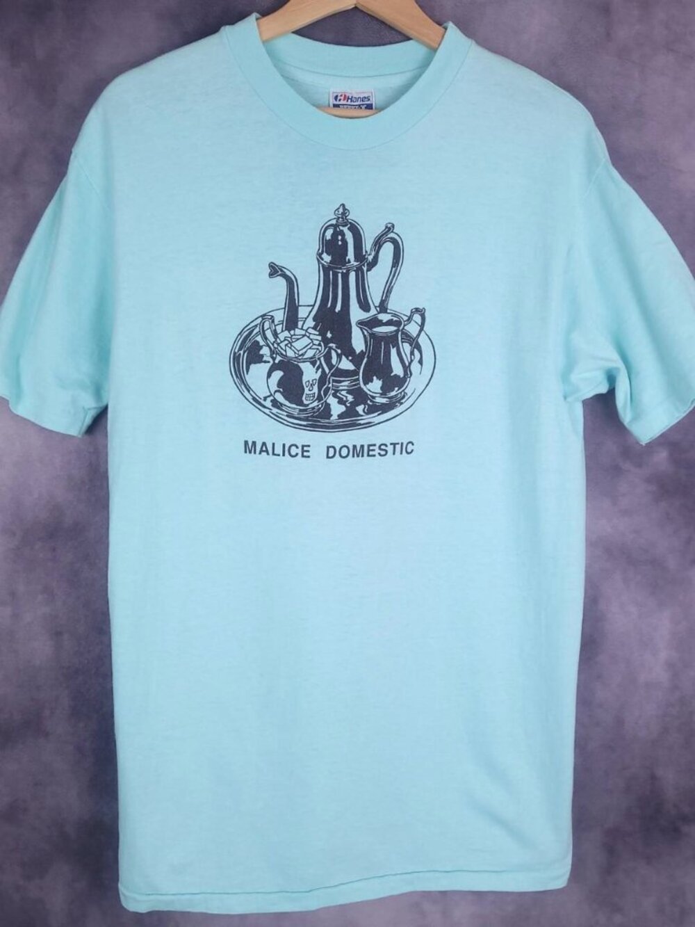 Vintage 90s Malice Domestic Agatha Christie goth tea literature shirt